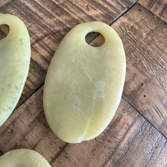 Natural Oval Lemon Jade Pendants - Perfect for wire wrapping or jewelry making - Picture 7 of 7